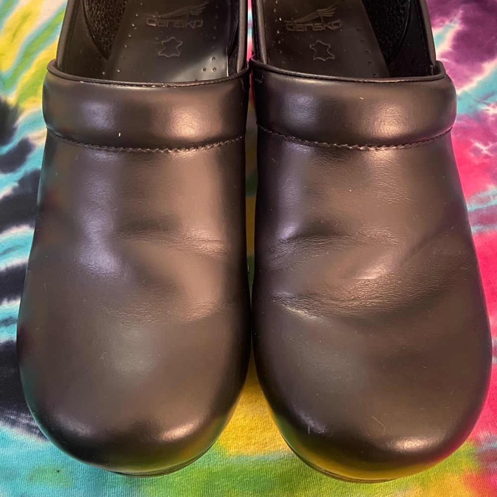 Dansko black leather shoes